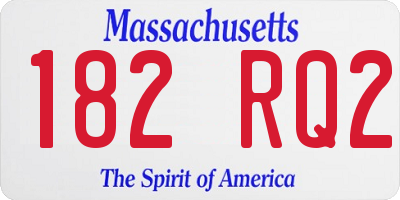 MA license plate 182RQ2