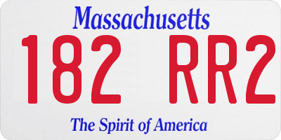 MA license plate 182RR2