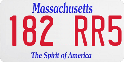 MA license plate 182RR5