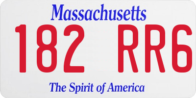 MA license plate 182RR6