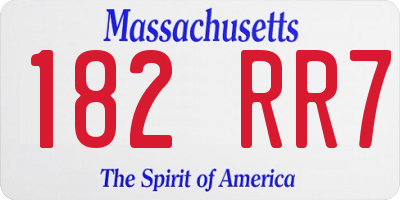 MA license plate 182RR7