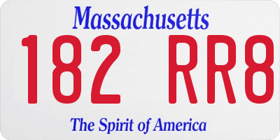 MA license plate 182RR8