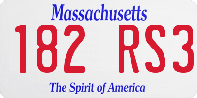 MA license plate 182RS3