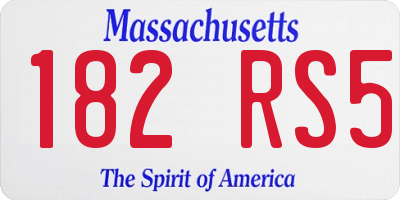 MA license plate 182RS5