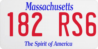 MA license plate 182RS6