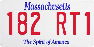 MA license plate 182RT1