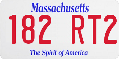 MA license plate 182RT2
