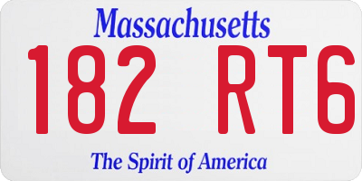 MA license plate 182RT6