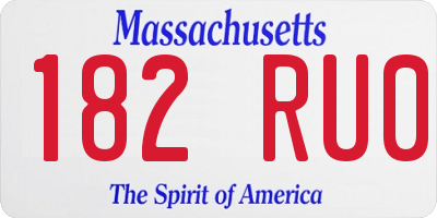 MA license plate 182RU0