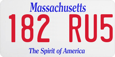MA license plate 182RU5