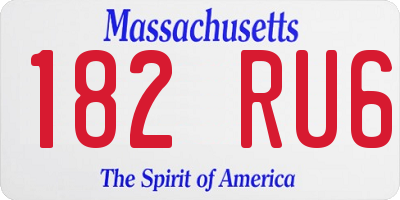 MA license plate 182RU6