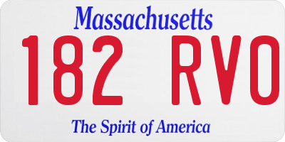 MA license plate 182RV0