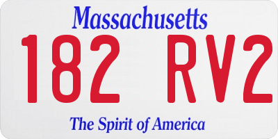 MA license plate 182RV2