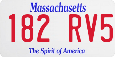 MA license plate 182RV5