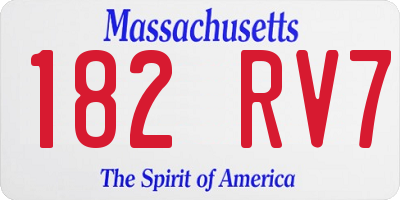 MA license plate 182RV7