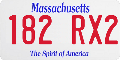 MA license plate 182RX2