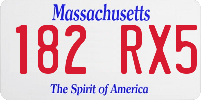 MA license plate 182RX5