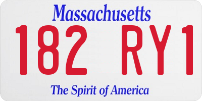 MA license plate 182RY1