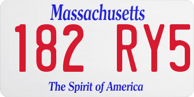 MA license plate 182RY5