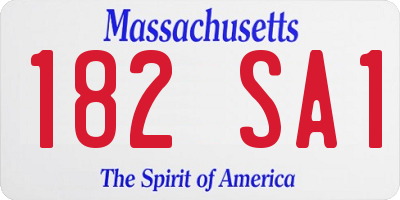 MA license plate 182SA1
