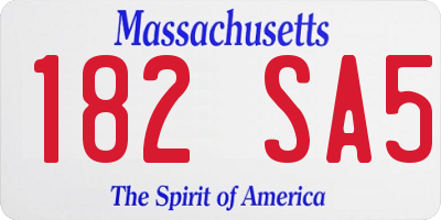 MA license plate 182SA5