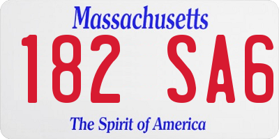 MA license plate 182SA6