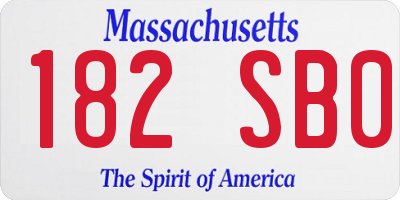 MA license plate 182SB0