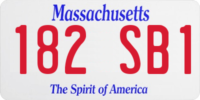 MA license plate 182SB1