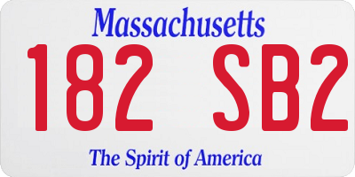 MA license plate 182SB2