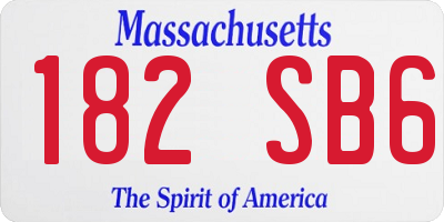 MA license plate 182SB6