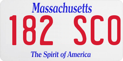 MA license plate 182SC0