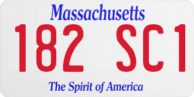 MA license plate 182SC1