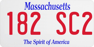 MA license plate 182SC2