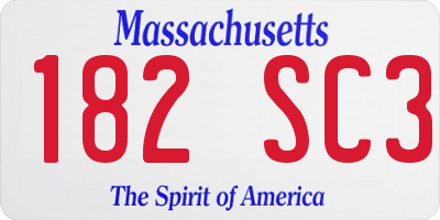 MA license plate 182SC3