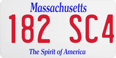 MA license plate 182SC4