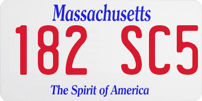 MA license plate 182SC5