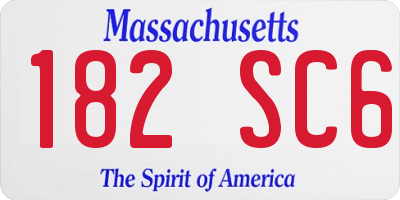 MA license plate 182SC6
