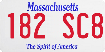 MA license plate 182SC8