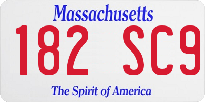 MA license plate 182SC9