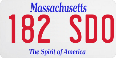 MA license plate 182SD0