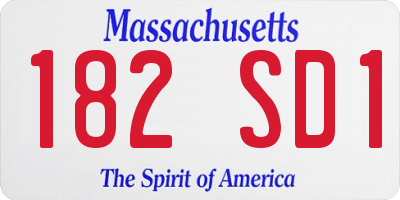 MA license plate 182SD1