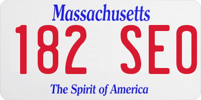 MA license plate 182SE0