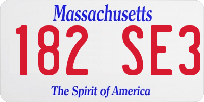 MA license plate 182SE3