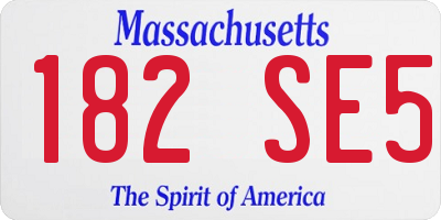 MA license plate 182SE5