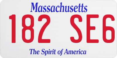 MA license plate 182SE6