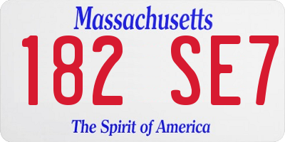 MA license plate 182SE7