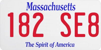 MA license plate 182SE8