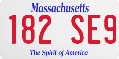 MA license plate 182SE9