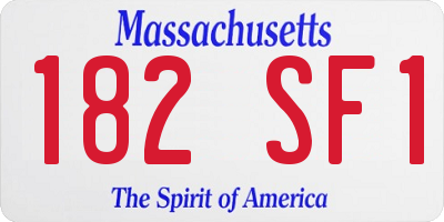 MA license plate 182SF1