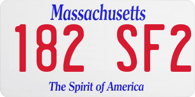 MA license plate 182SF2